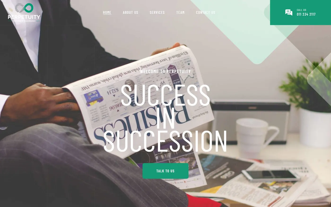 Perpetuity consultancy website hero